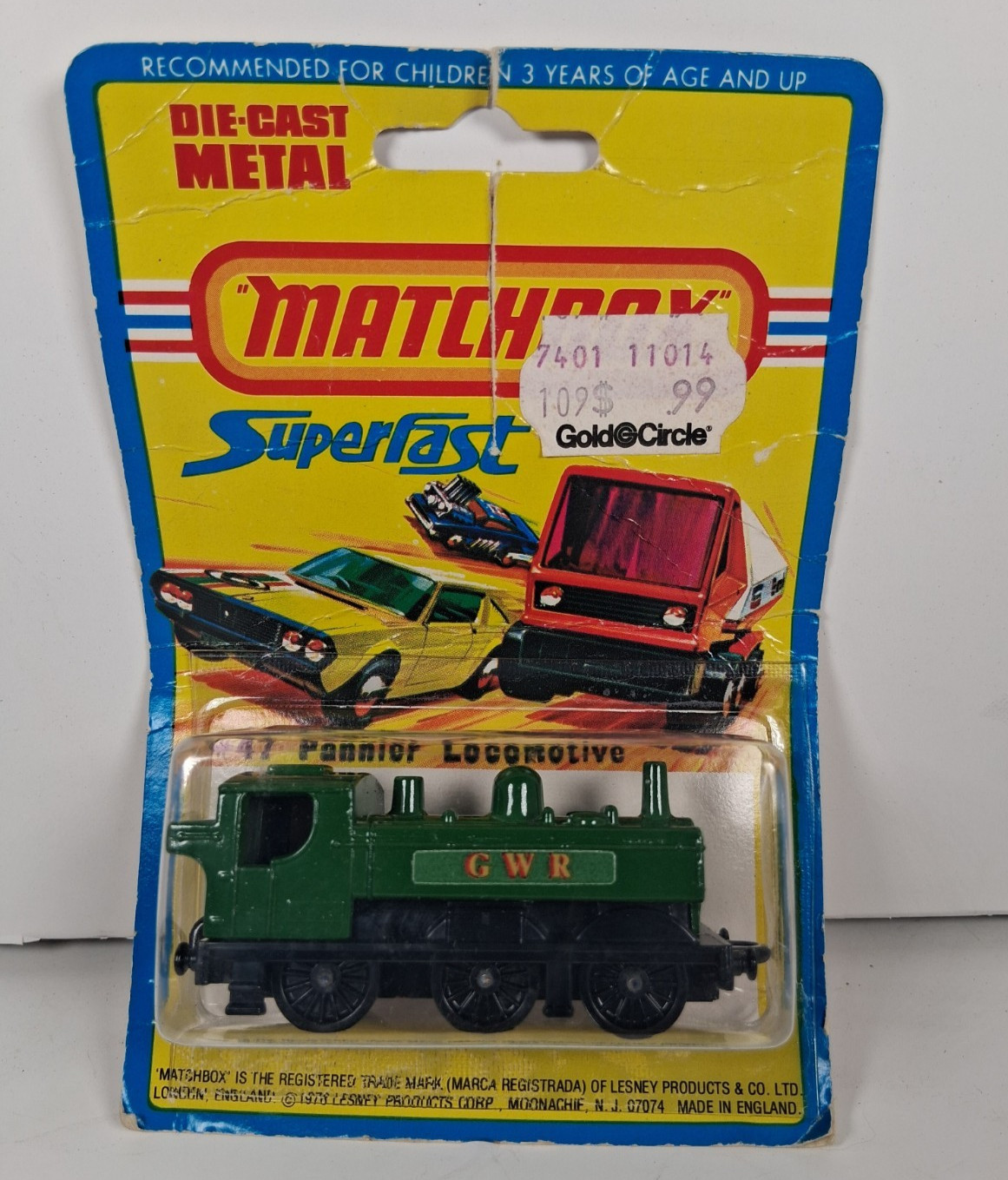 1979 Matchbox Lesney Superfast Pannier Locomotive #47 on Card