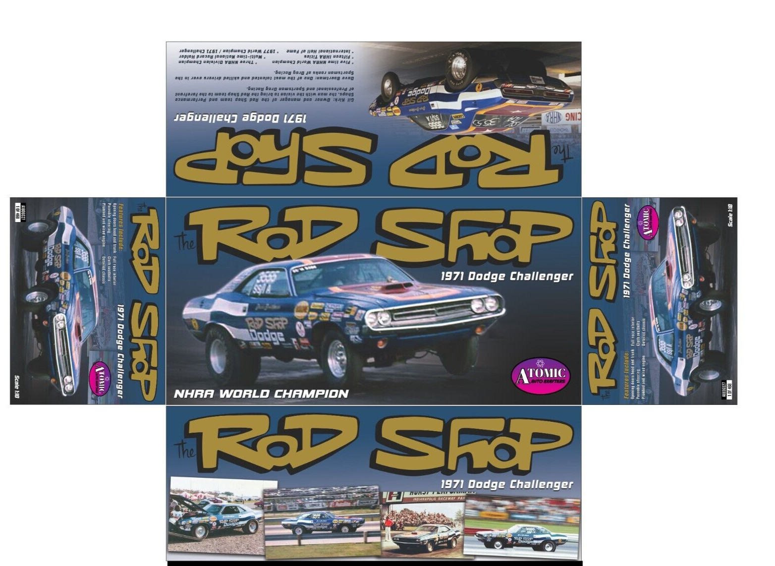 ROD SHOP 1971 CHALLENGER SUPER STOCK 1:18 #A1806028AA – 1 OF 300 by ATOMIC AUTO