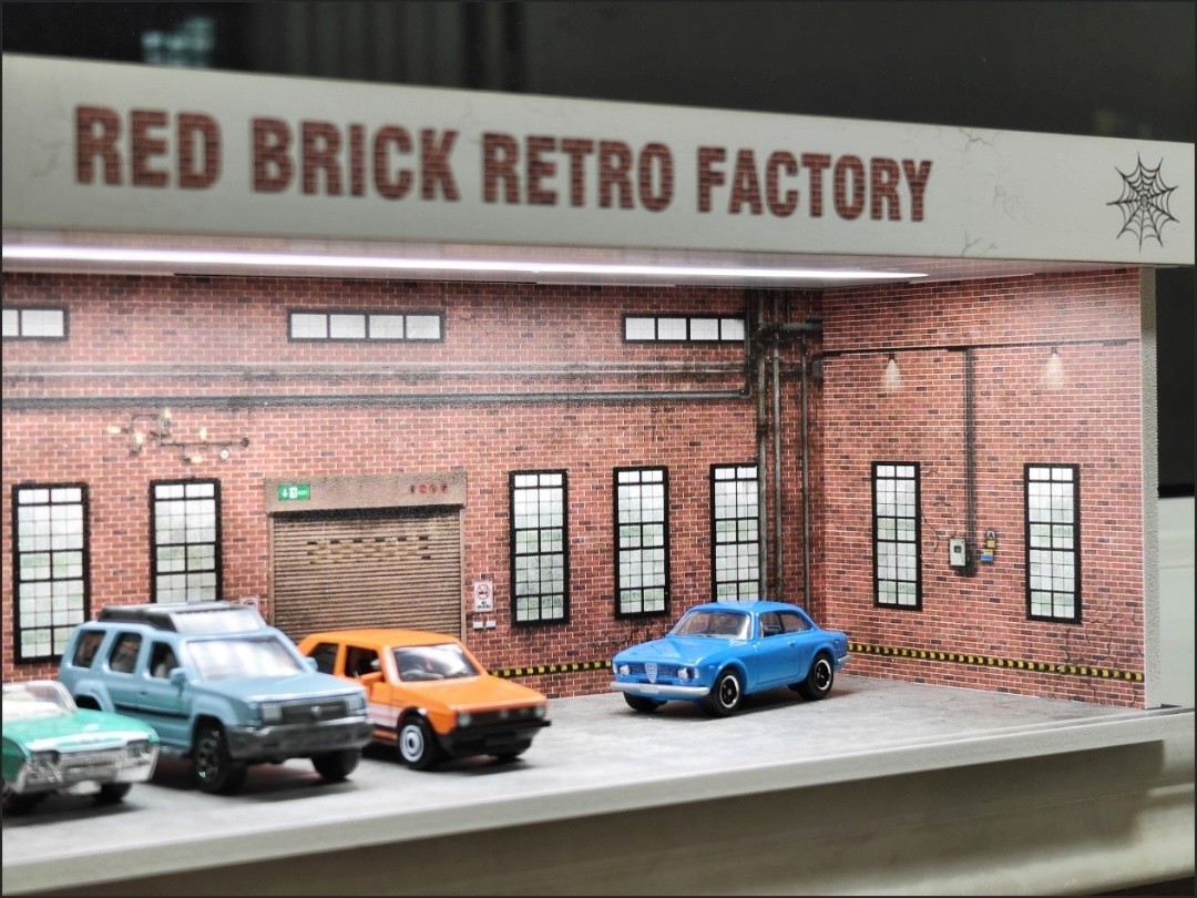 US 1/64 Garage Diorama Model LED Light City Parking Scene Diecast Car Display