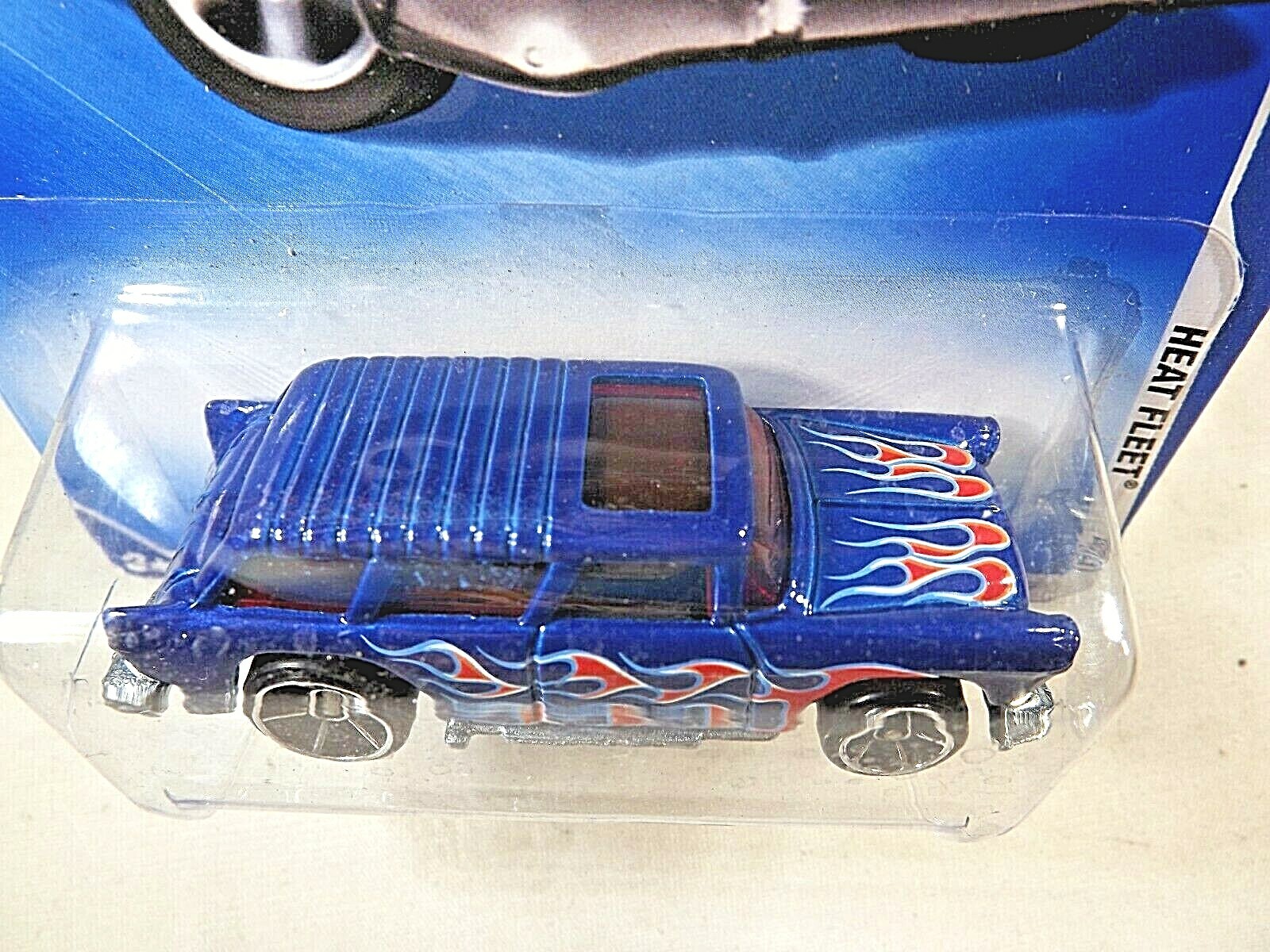 2009 Hot Wheels #125 Heat Fleet 9/10 ’55 NOMAD Blue Variation w/Chrome OH5 Spoke