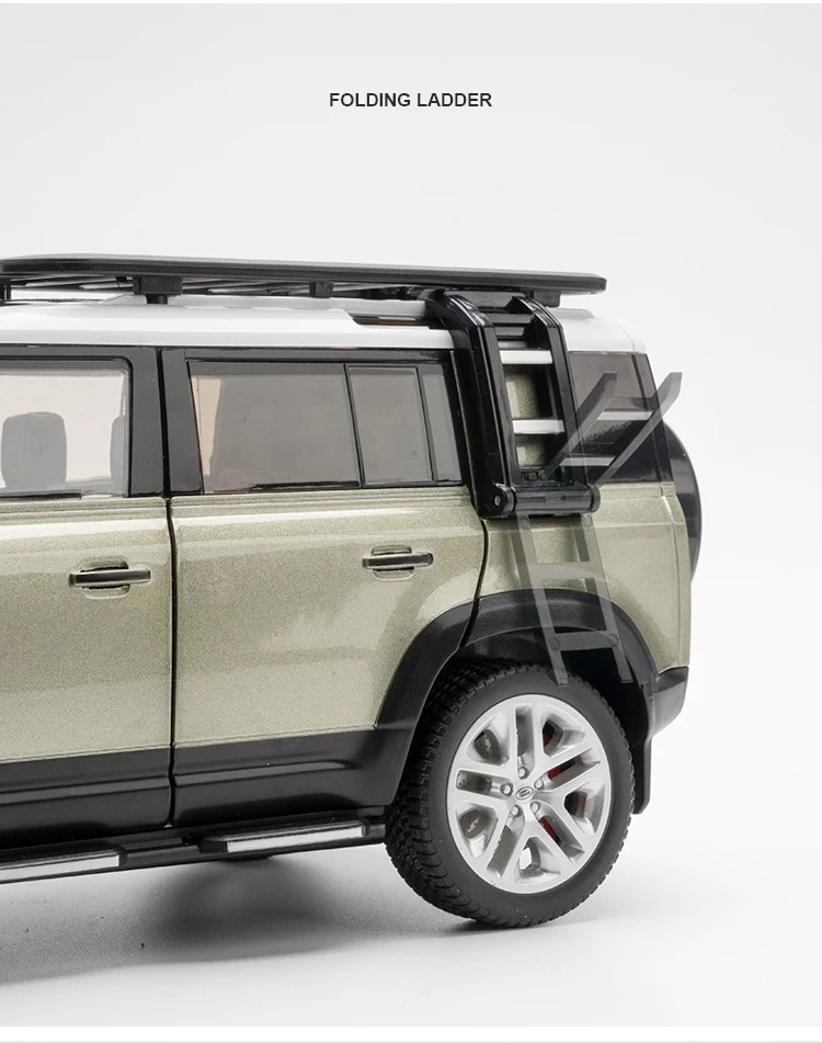 1:18 Land Rover Defender 110 Diecast Model Car Toy Collectible Sound Light Gift