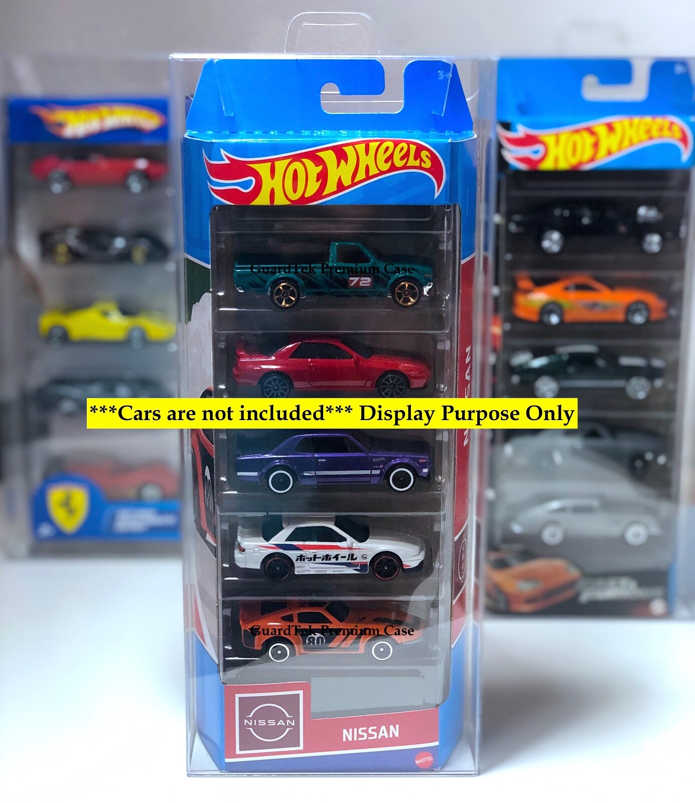 Guardtek Protector Case Display Fits Hot Wheels Nissan 5 Pack Box Set (5 pcs)