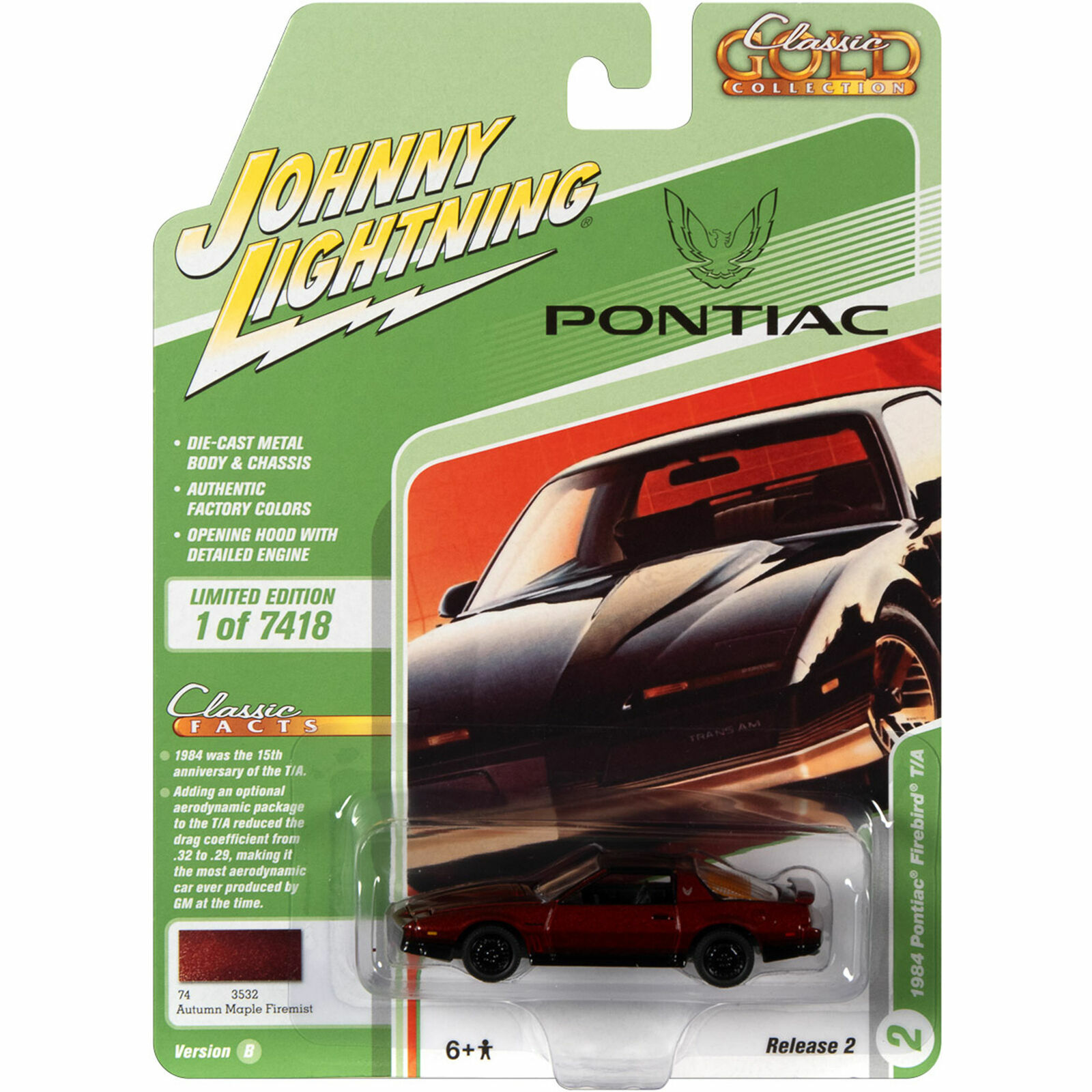 JOHNNY LIGHTNING 1:64 1984 PONTIAC TRANS AM MAPLE BURGUNDY MODEL JLSP148B-4D