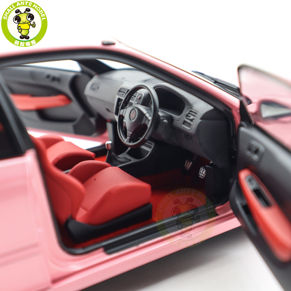 1/18 MOTORHELIX Honda CIVIC Type R EK9-120 Pink EVO Wheels Diecast Model Car