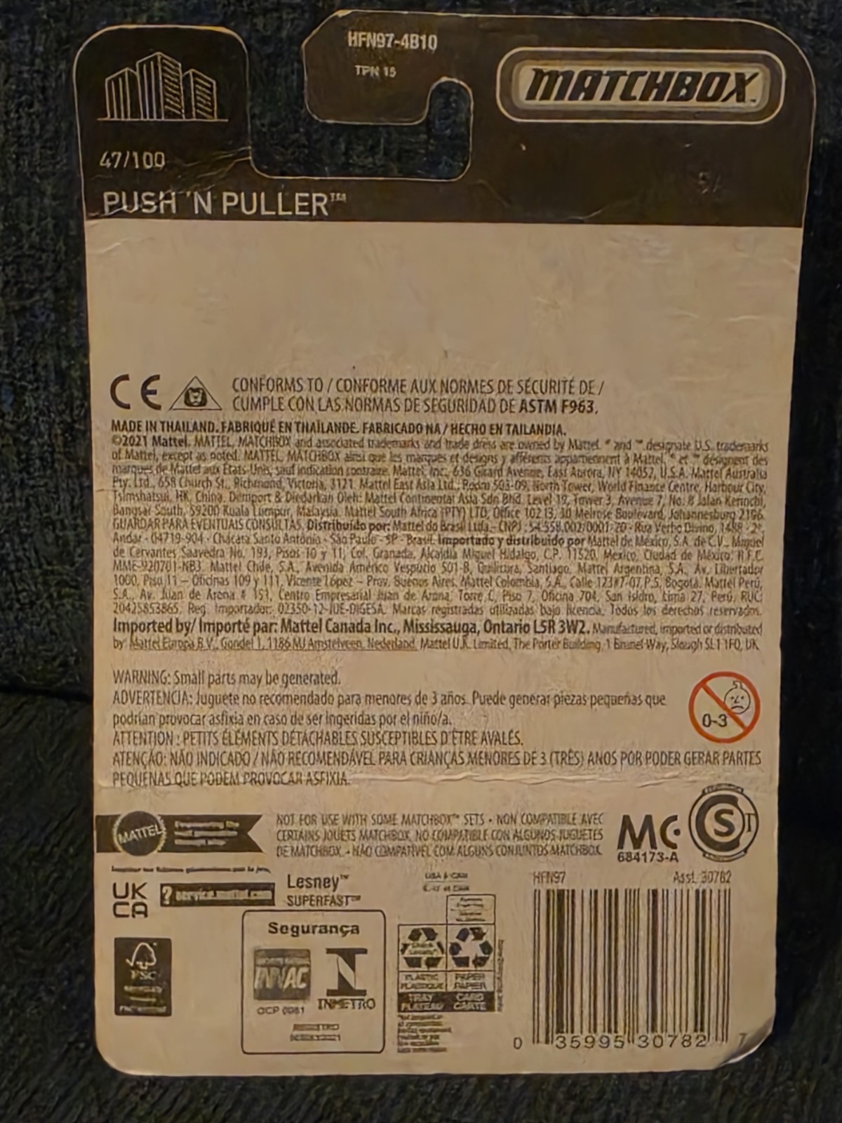 Matchbox – 2021 Power Grabs Push ‘N Puller 47/100 (BBHFT88) New Unopened