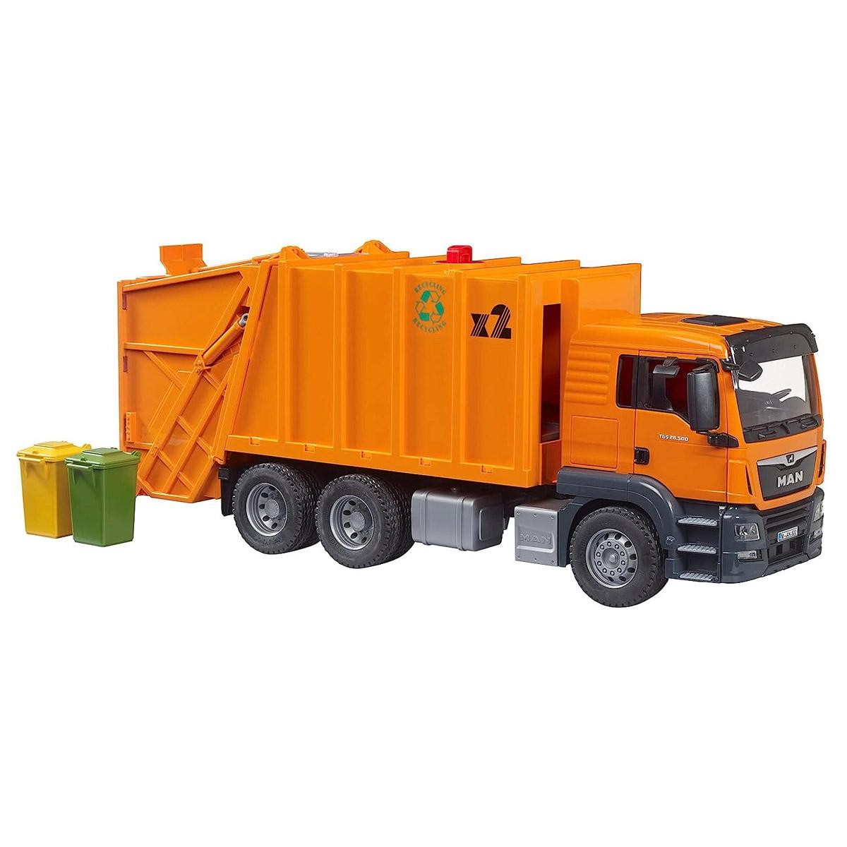 Bruder 1/16 MAN TGS Orange Garbage Truck 03760