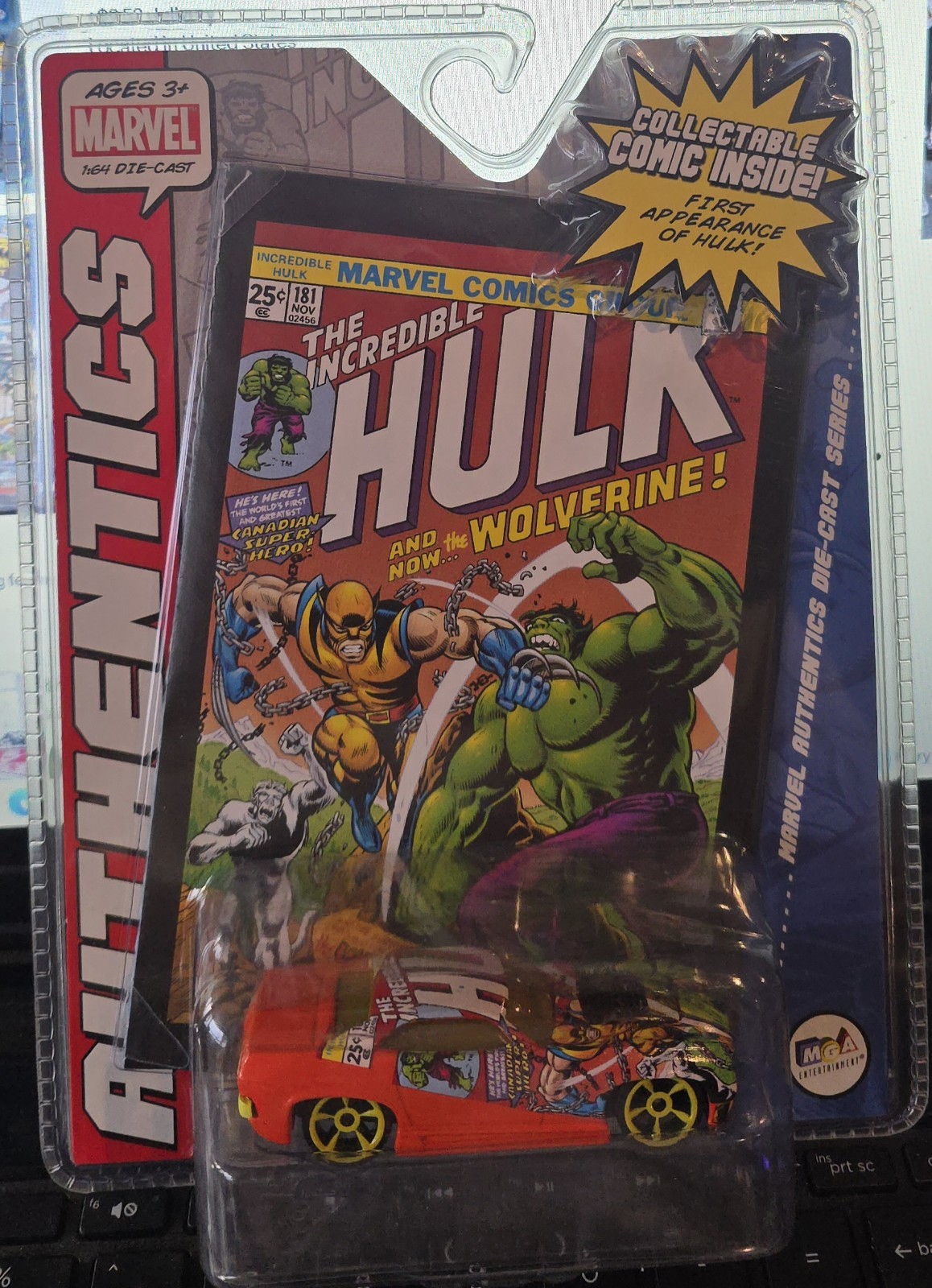 Marvel Authentics MGA Comic Diecast Spider-Man Iron Man X-Men Hulk Car Set Of 4