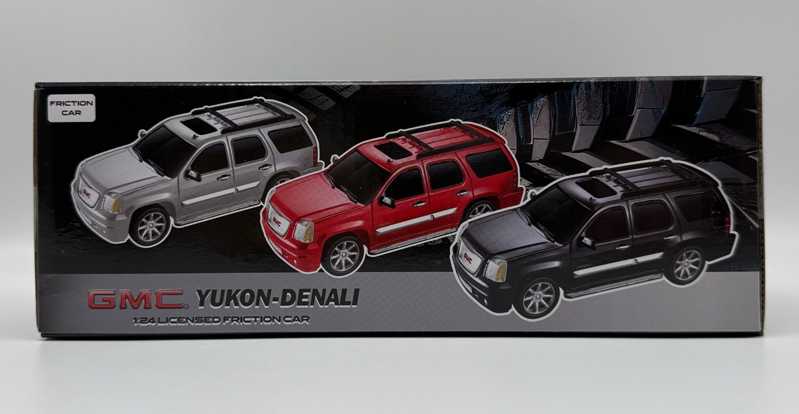 GMC Yukon Denali 1:24 Licensed Friction Car Black Diecast Model