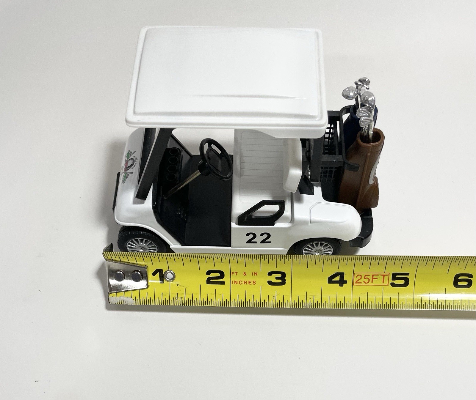 Kinsfun White Golf Cart 4.5” Die Cast Metal Model Pullback Action
