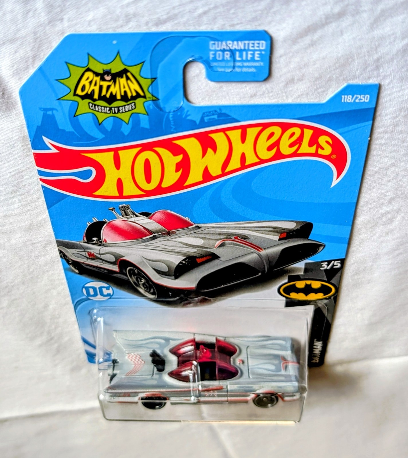 Hot Wheels Classic TV Series Batmobile Silver 2019 HW Batman 3/5 118/250 FYB90