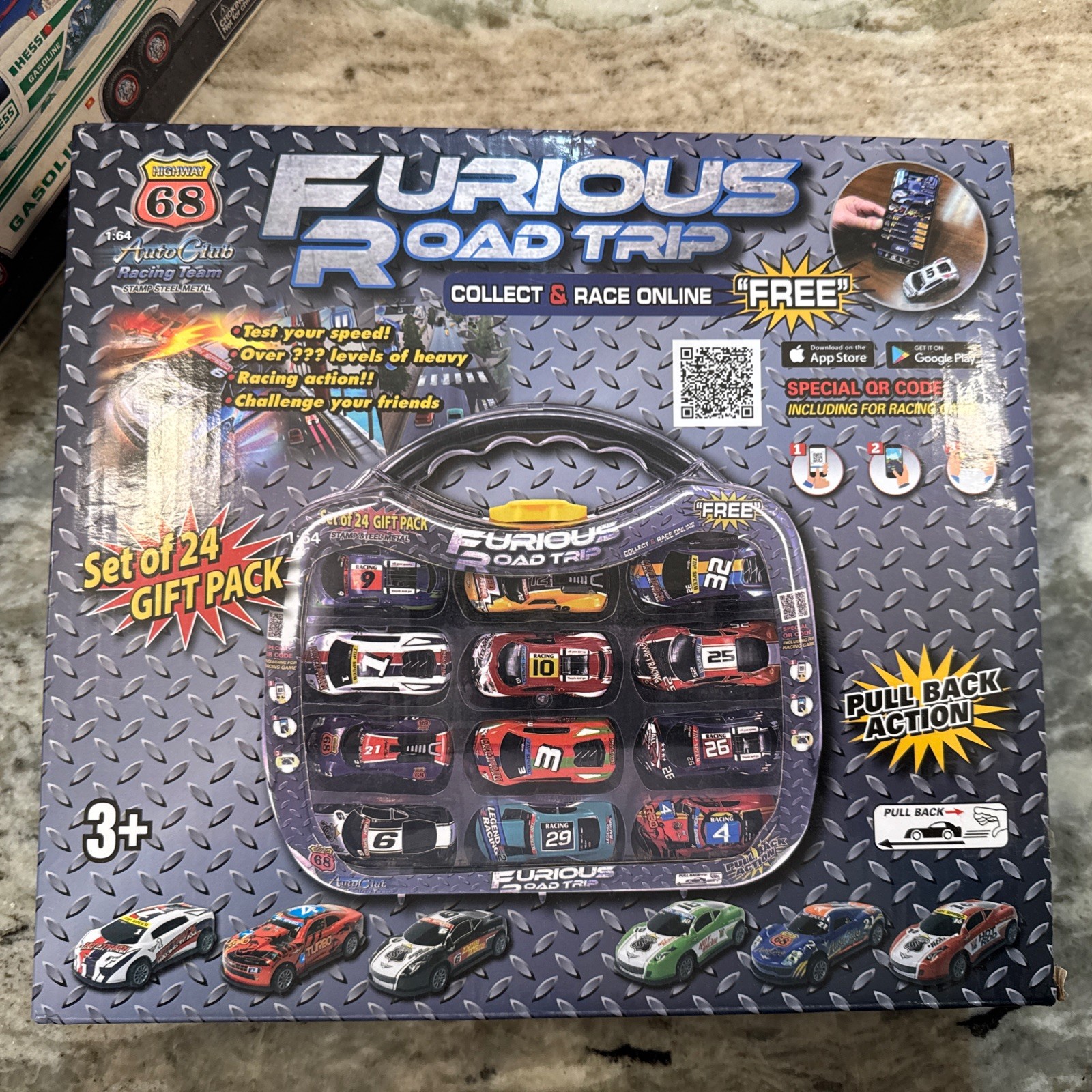 Furious Road Trip 24 Pullback Action Cars With Carrying Case QR Code Racing Game