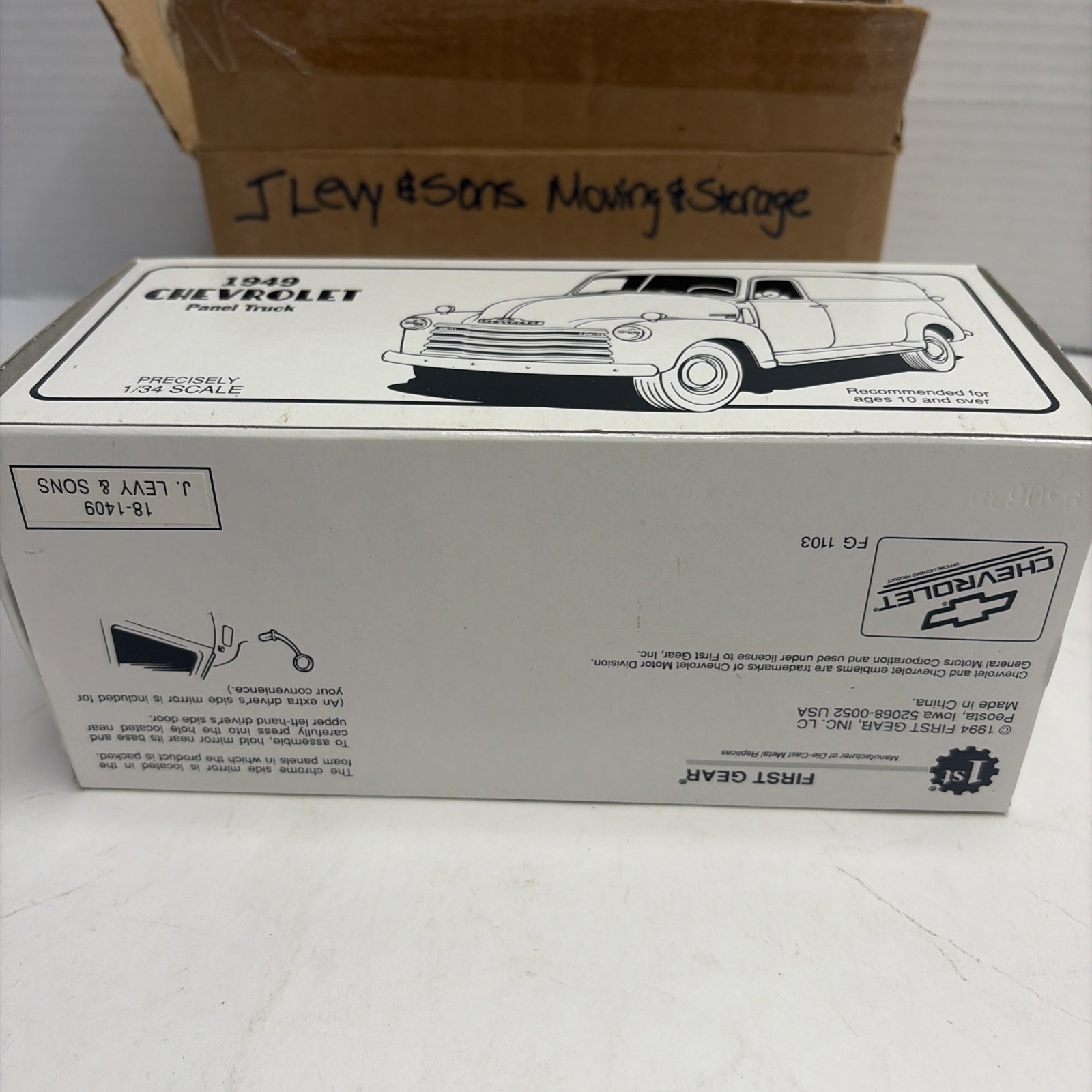First Gear 1:34 Diecast 1949 Chevrolet Panel Truck #18-1409 J. Levy & Sons. NIB