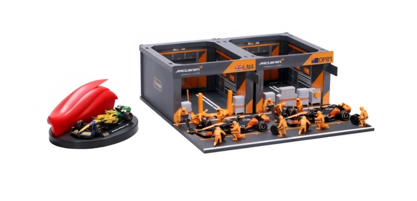 McLAREN RACING TEAM – Burago 1:43 Formula One Racing Deluxe Paddock New