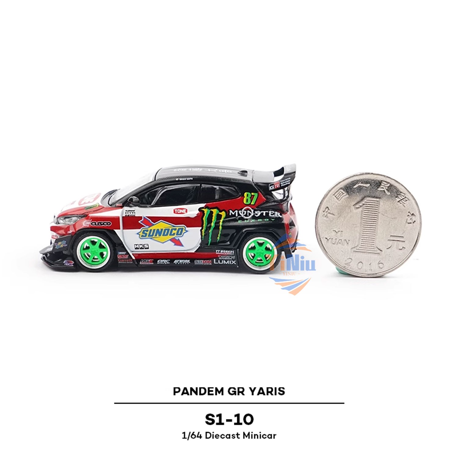 1/64 Yaris Monster Energy Diecast Car Model – Miniature Alloy Collectible