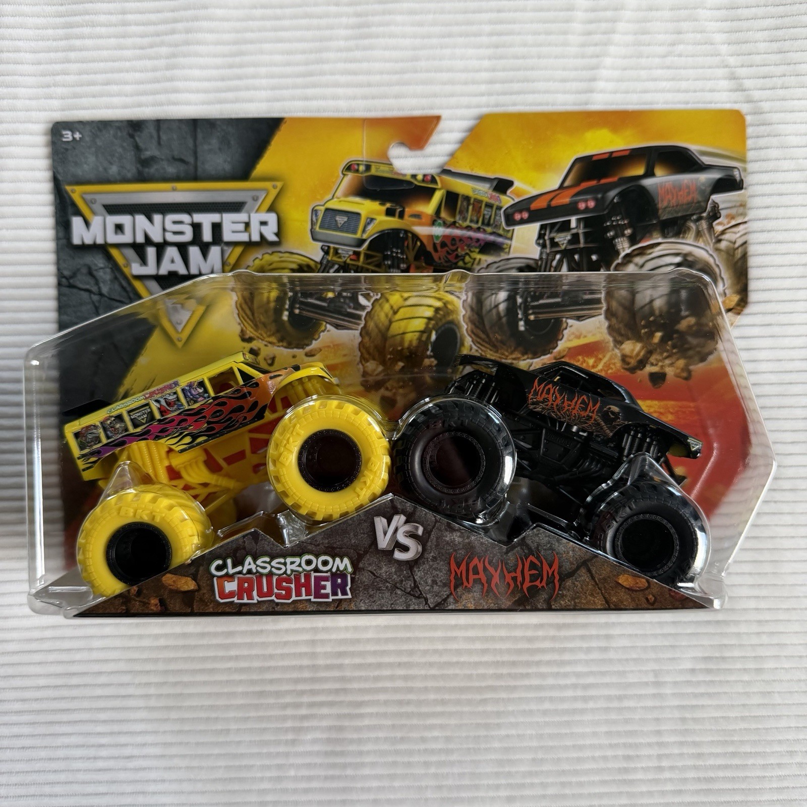 2026 Monster Jam Spin Master Double Pack Classroom Crusher vs. Mayhem 1:64 NIB