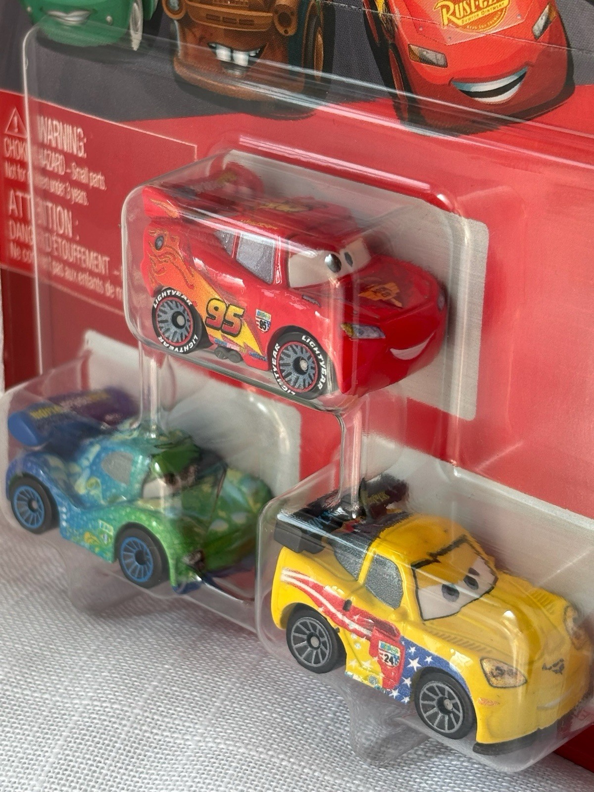Disney Pixar Cars Mini Racers 3 Pack Jeff Corvette McQueen Carla Veloso Set Lot