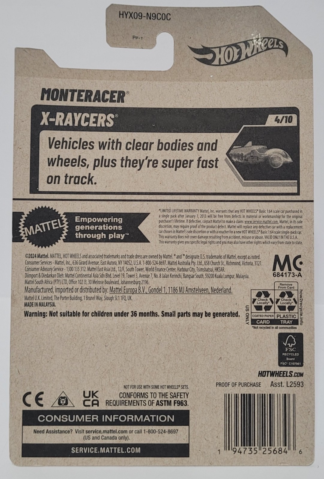 2025 Hot Wheels Monteracer Clear Violet 63/250 Let’s Race Netflix Series 4/10