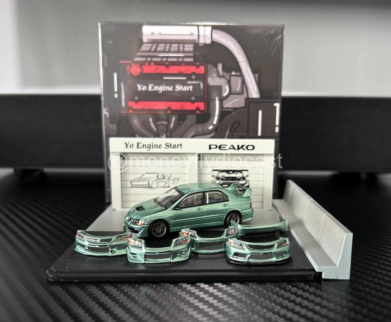 [CUSTOM] 1/64 Y.E.S Peako Mitsubishi Evolution Evo 8 VIII Metallic Mint Green