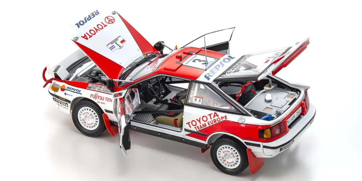 KYOSHO 1:18-scale Toyota Celica GT-FOUR (ST165) 1990 Safari #3 – 08961A