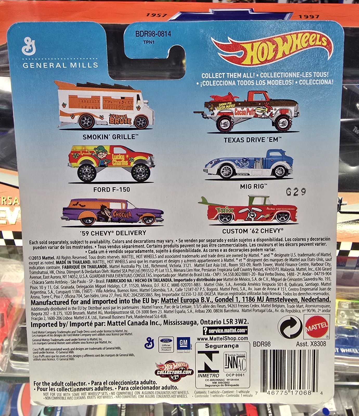 Hot Wheels Pop Culture General Mills Complete Set Trix Custom ’62 Chevy “MOC”