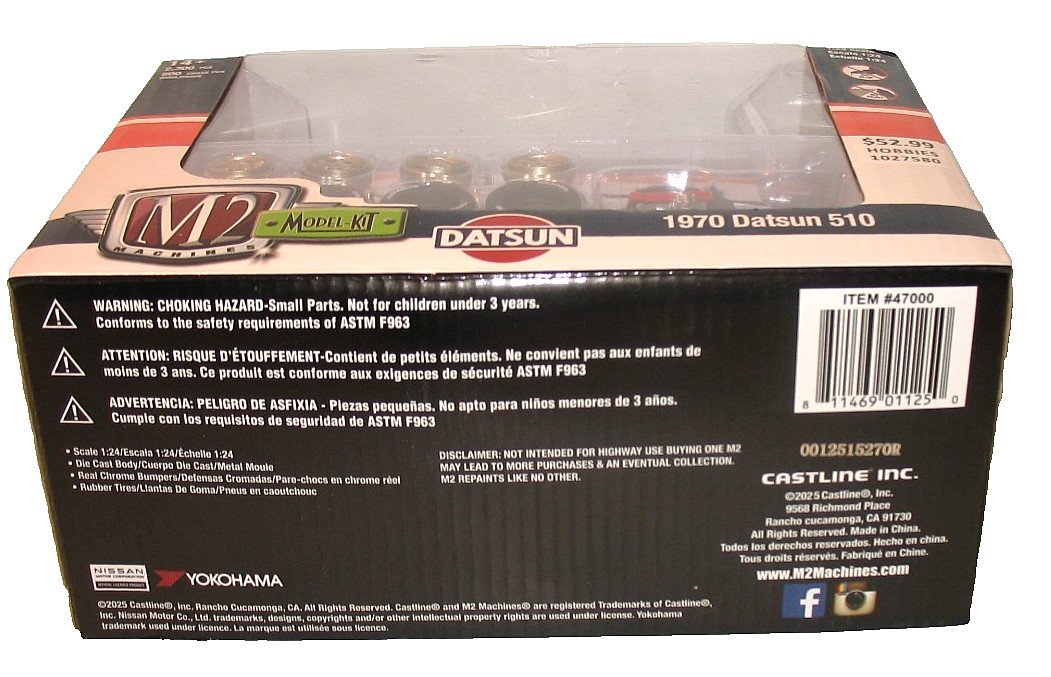 M2 Machines Datsun 1970 510 Diecast 1/24 Scale Model Kit 47000