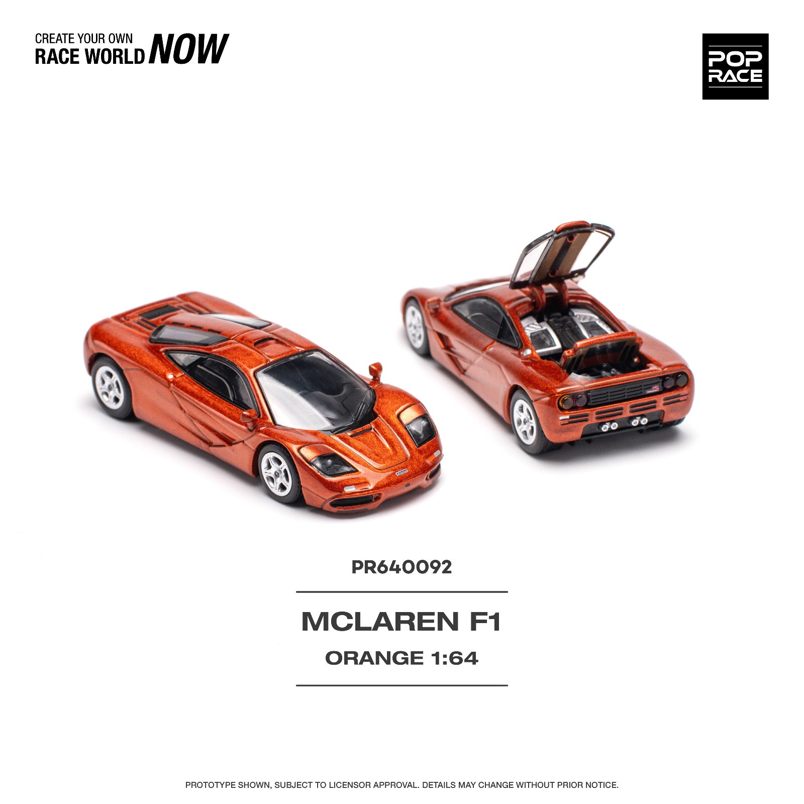 Pop Race McLaren F1 – Orange 1:64 Scale Diecast Car PR640092