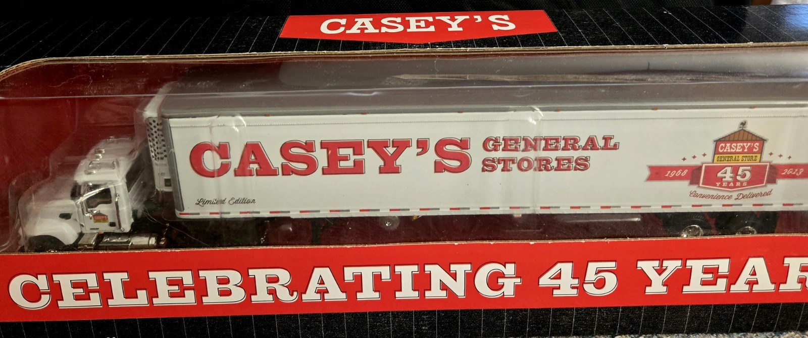 First Gear Casey’s General Store Mack Semi Truck 53′ Reefer 1:64 45 Years Promo