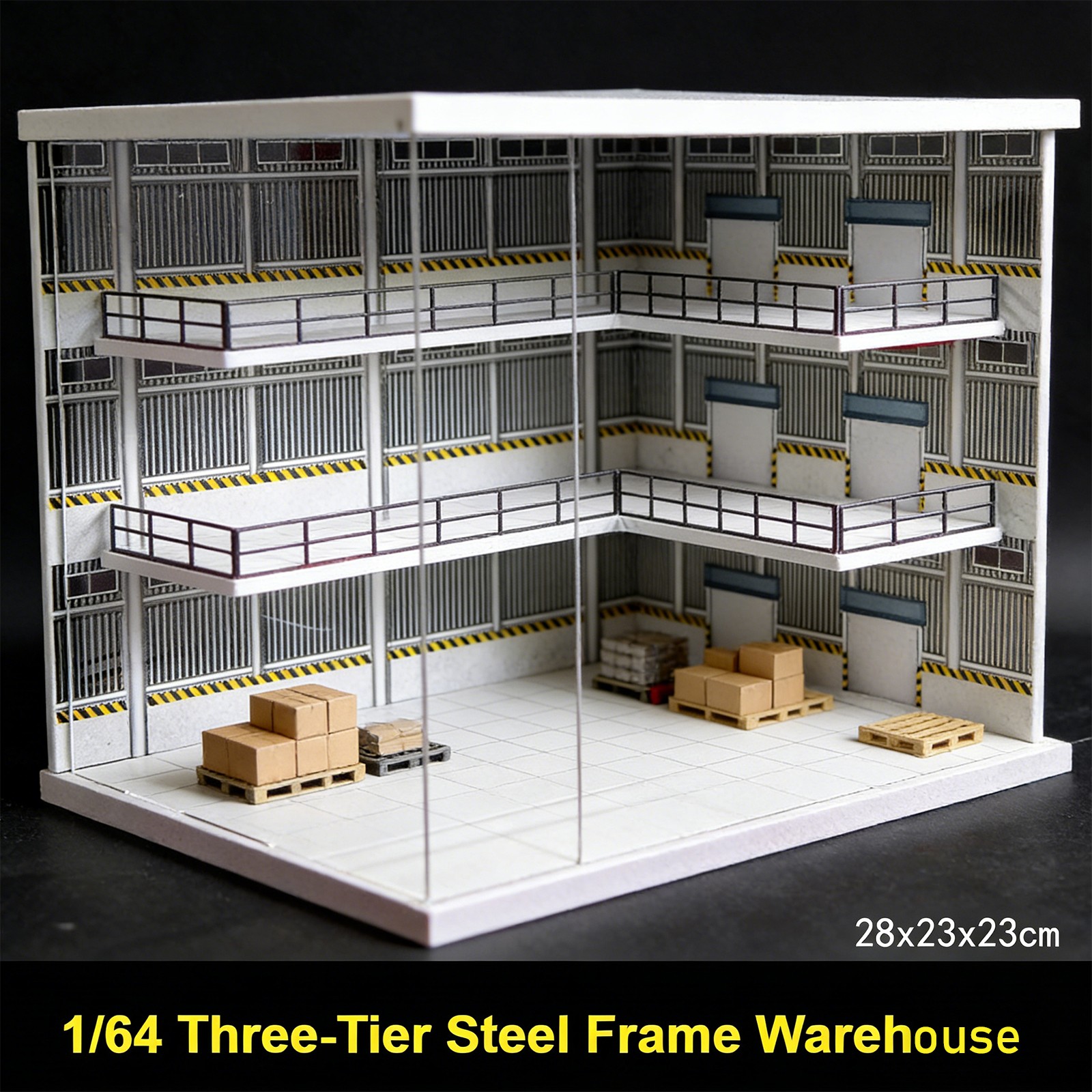 Diorama 1/64 Diecast Car Garage Model LED Street Building Parking Lots Scene US