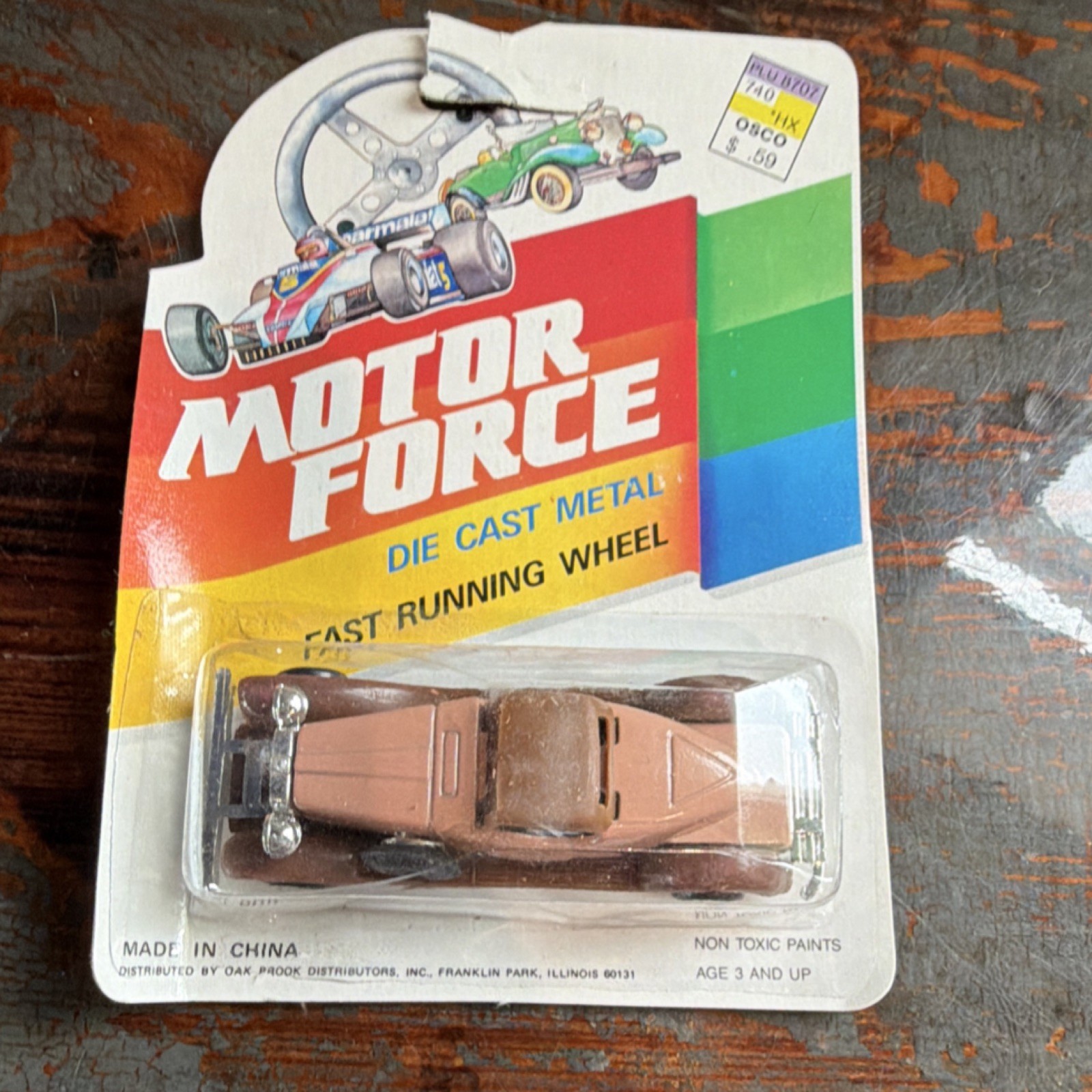 Motor Force Diecast Metal Brown Car Fast Running Wheel Ages 3-4 Years