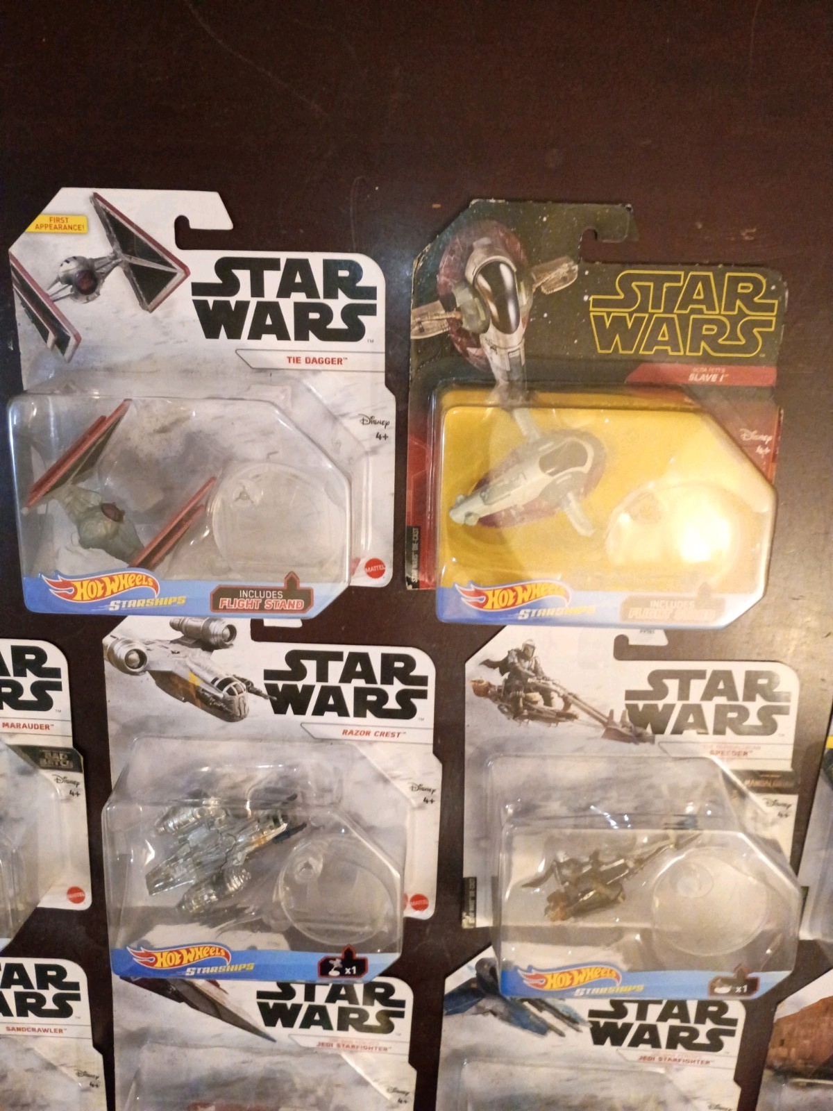 Hot Wheels Star Wars Starships Lot Of 10 Tie Dagger Razorcrest Starfighters