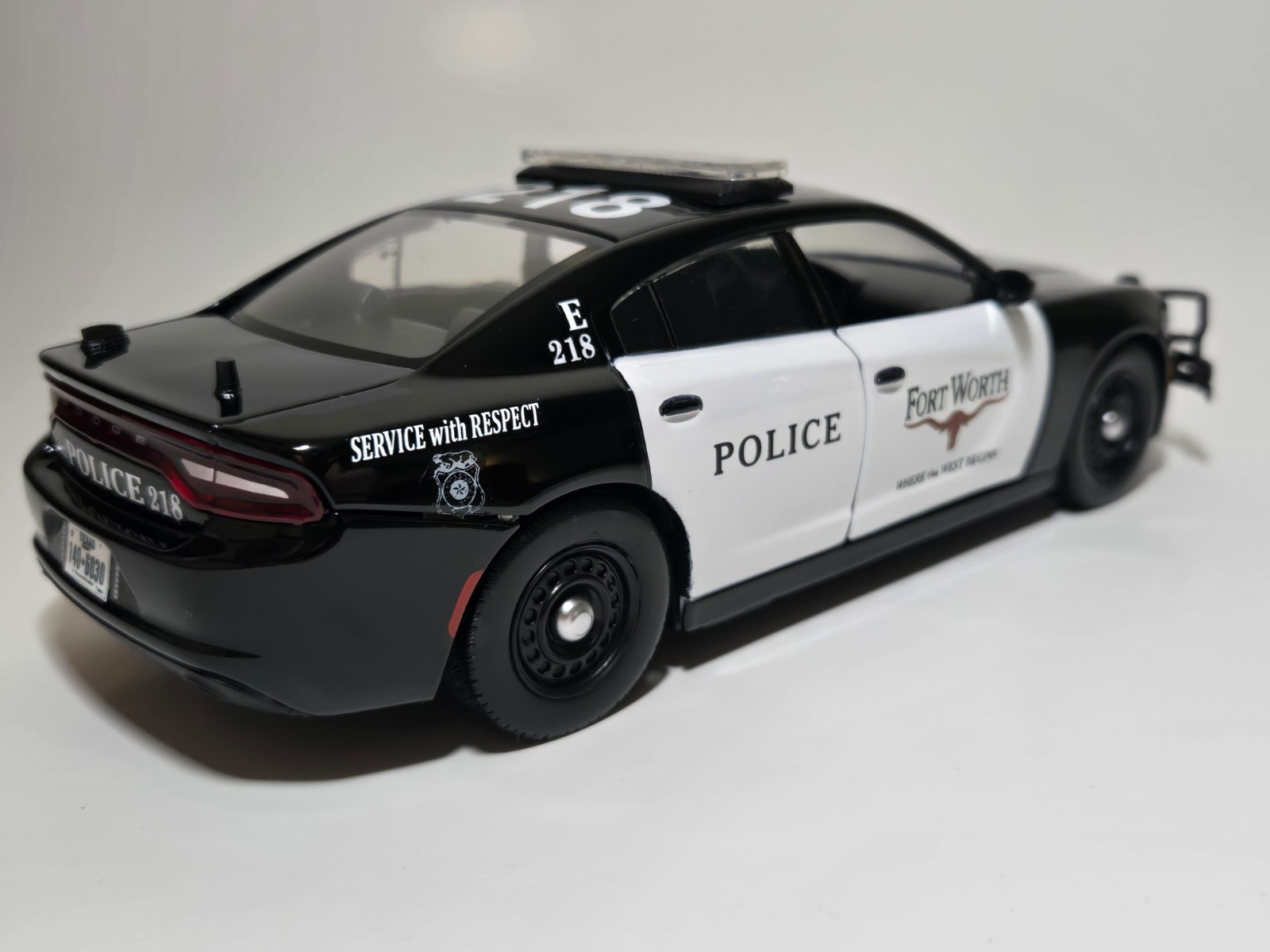 Custom 1/24th Fort Worth, Texas Police 2023 Dodge Charger Pursuit diecast model