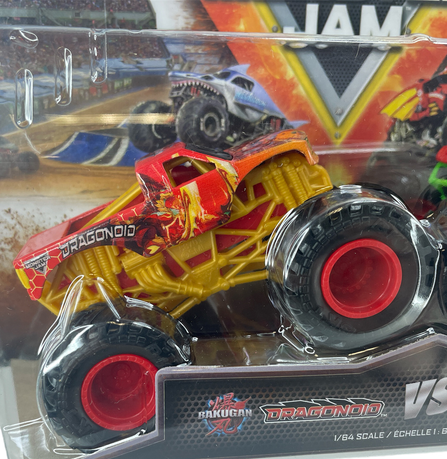 Monster Jam 1:64 Scale Truck 2 Pcs Set Pack Bakugan Dragonoid Figure Gift Toys