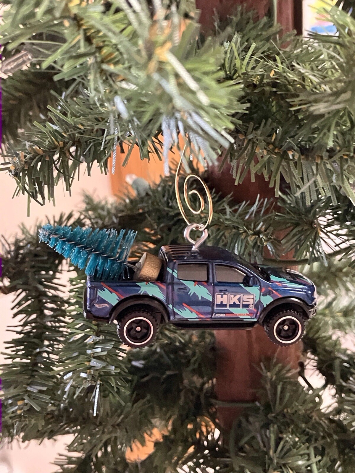Custom ‘19 Ford Ranger Raptor Christmas Tree Ornament Diecast Hot Wheels Truck
