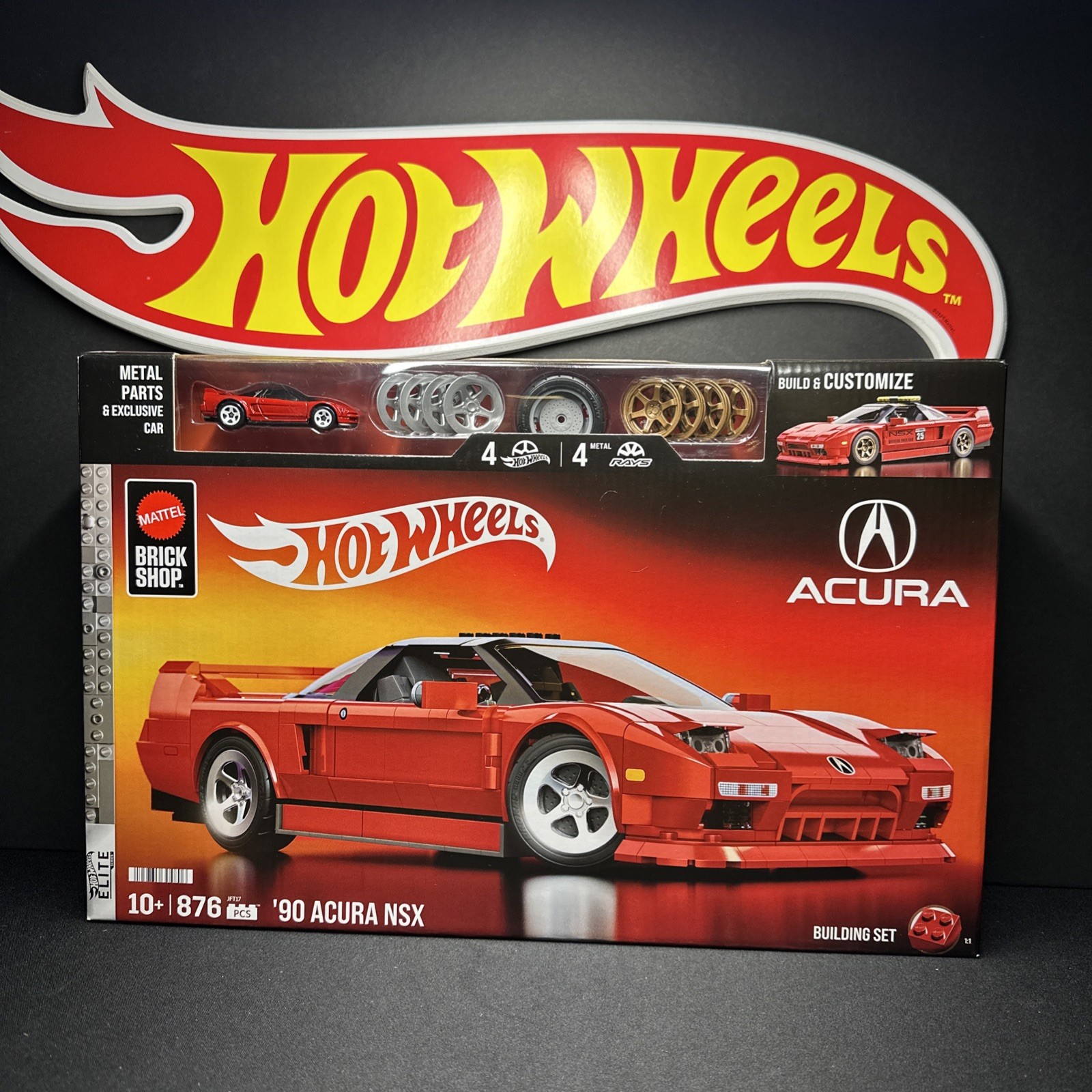 Mattel Brick Shop Hot Wheels Elite Series ’90 Acura NSX Te37 Lego Diecast SEALED
