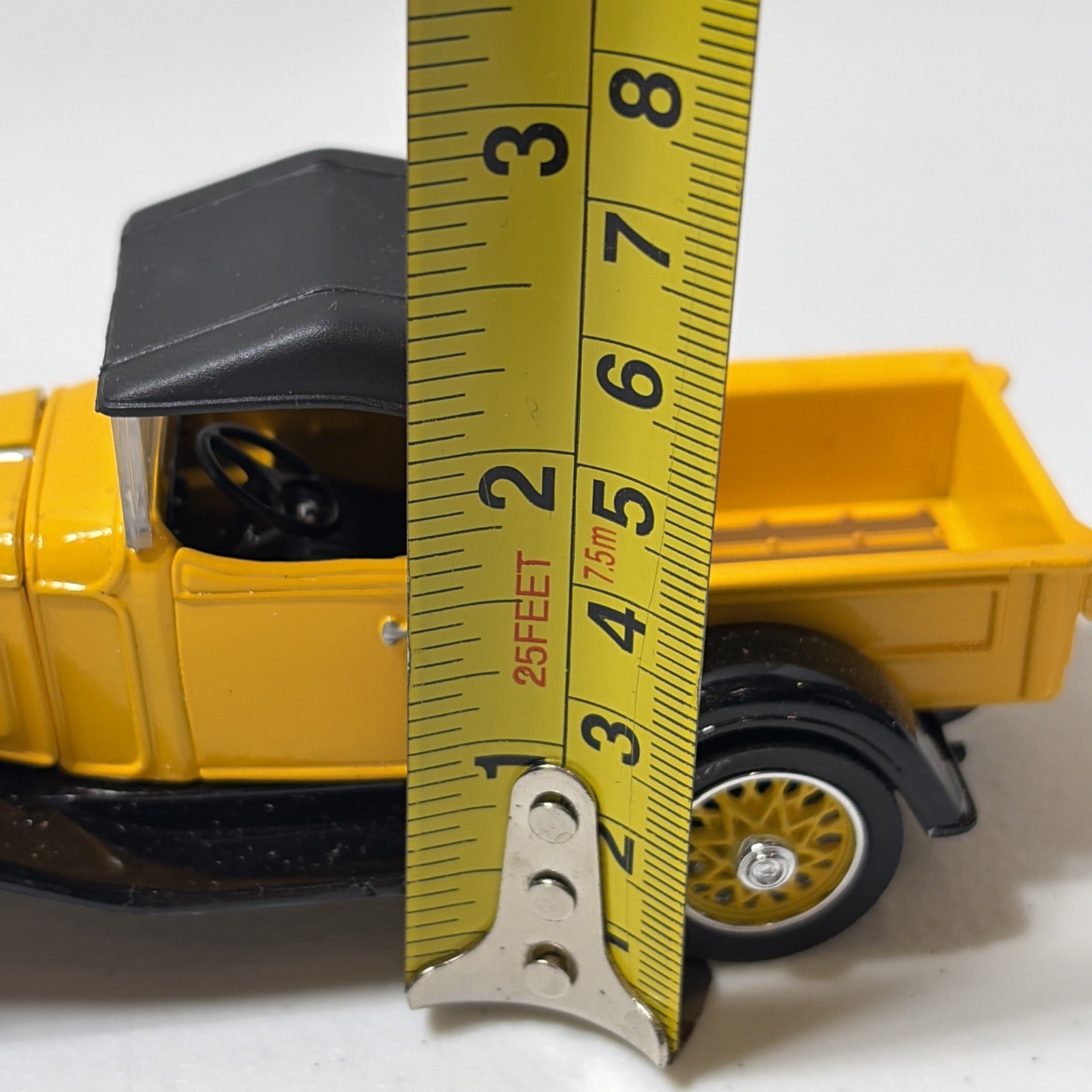 1932 Chevy Open Cab Pickup Diecast Yellow Black Vintage Car Collectible
