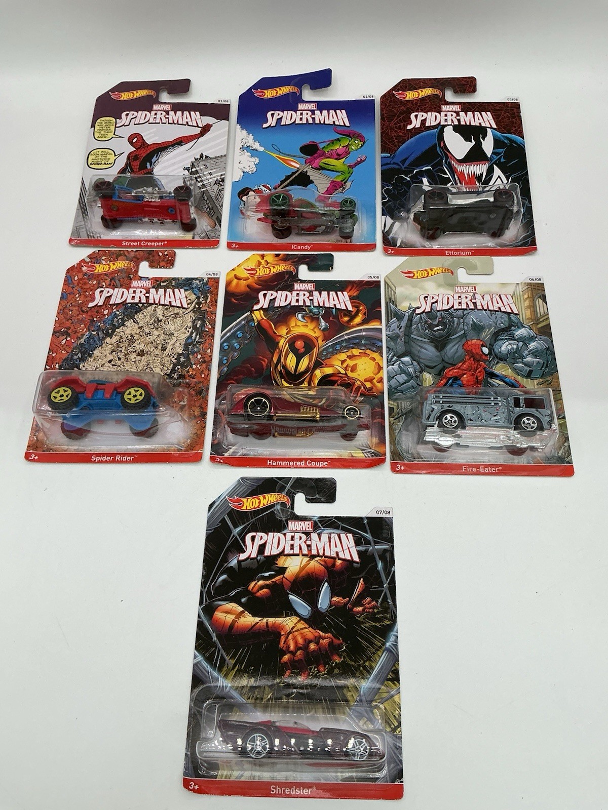 Hot Wheels Marvel Spider-Man Complete Set 2013 7 Of 8- Z 59