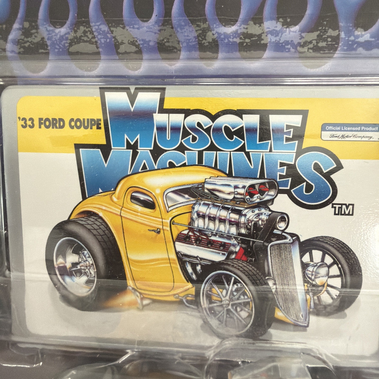 🔥1933😎Ford Coupe🖤Black❤️Red🔥Flames Muscle💪🏼Machines 1/64 Diecast