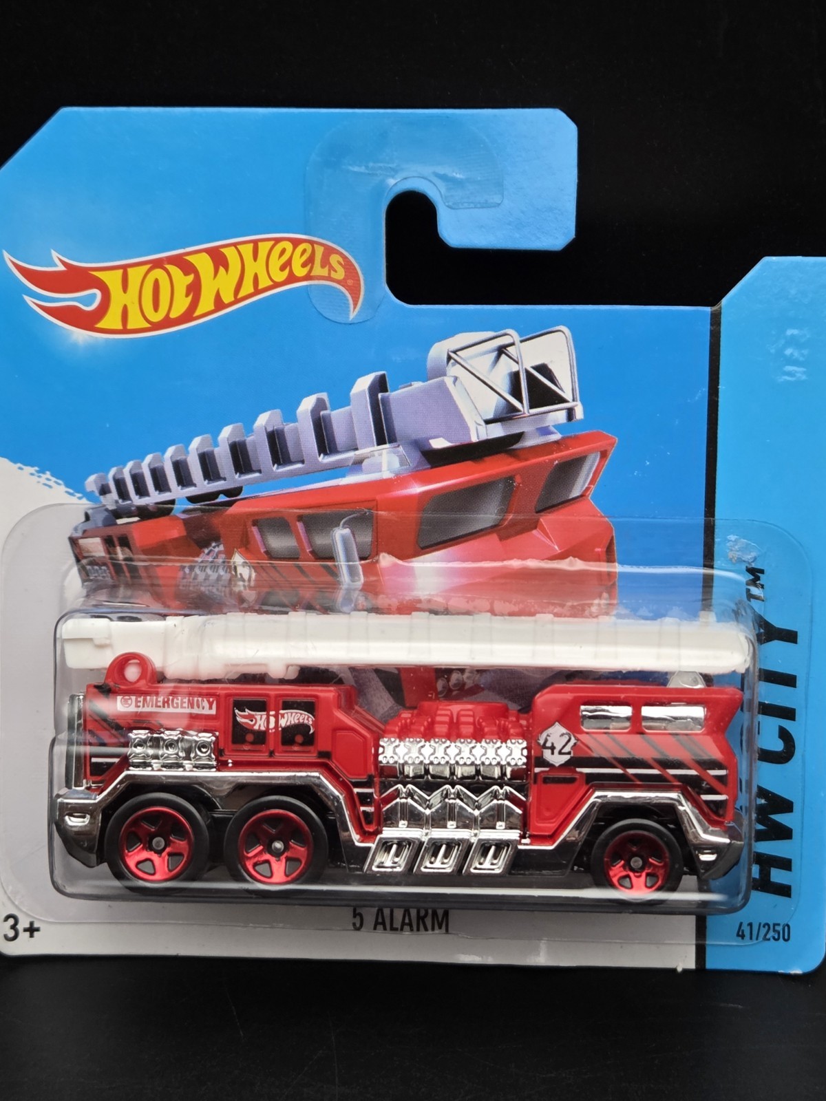 Hot Wheels #41 HW City-Rescue 5 ALARM Fire Engine Red Short Card