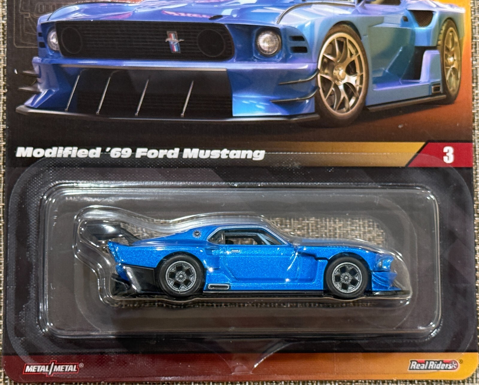 Hot Wheels Elite 64 Licensed Ford Blue Modified 69 Mustang , Free shipping !