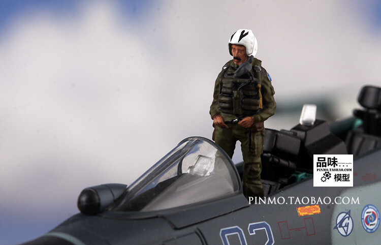 2pcs 1/72 Scale U.S. Fighter Pilot Painted Miniature Figure Models Scene Props