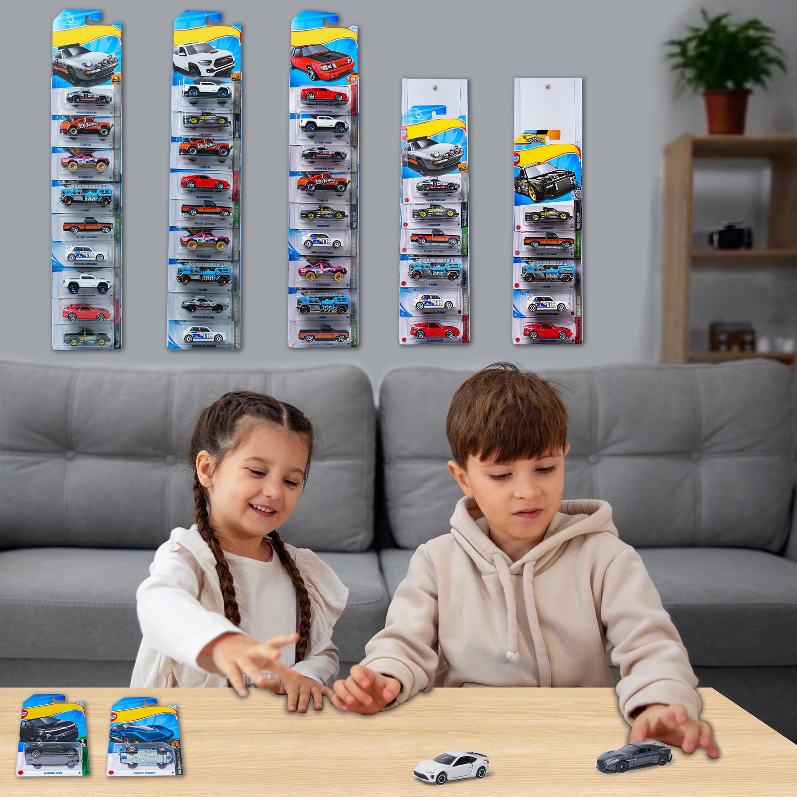 5 Pcs Diecast Display Case for Hot Wheels Matchbox Wall Mount Car Storage Shelf