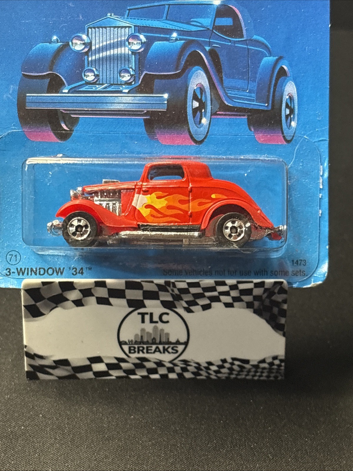 1980’s Hot Wheels Classics #1473 3-Window ’34 Red Ford w/ flames