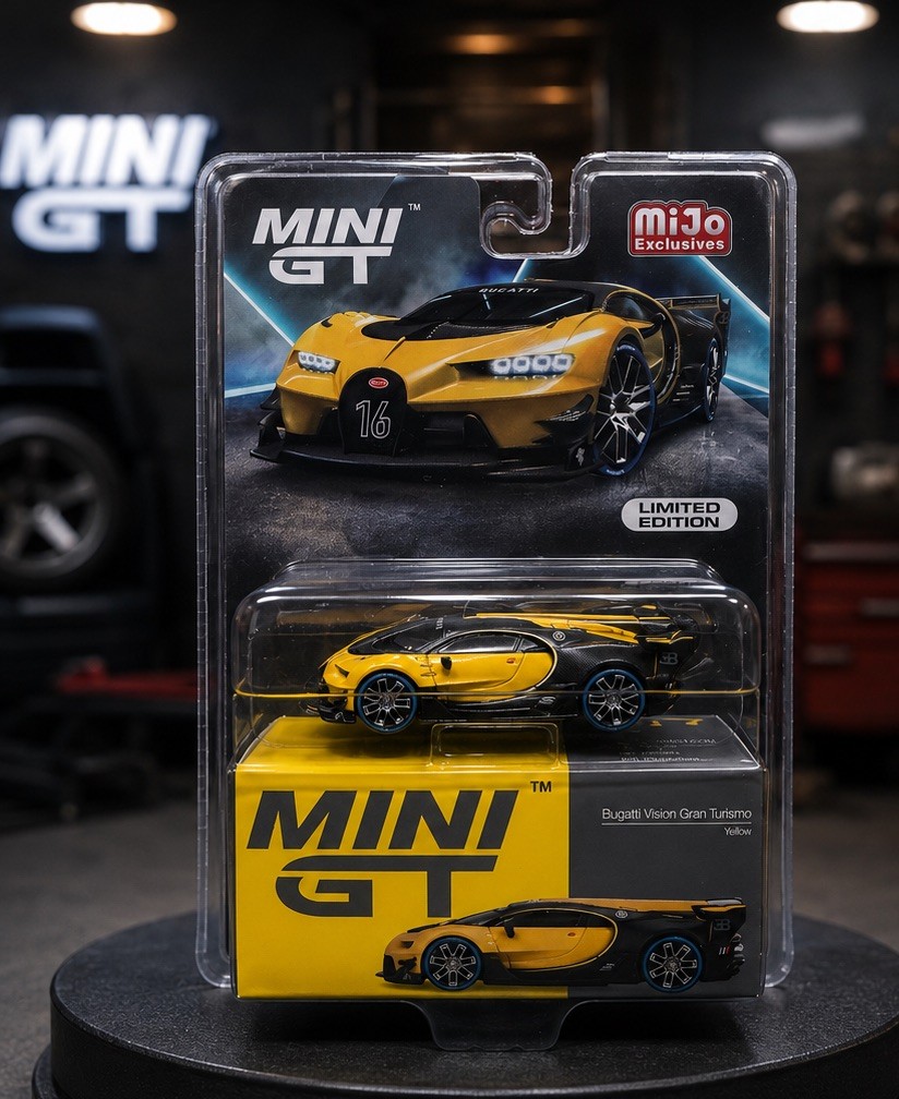 1/64 #317 BUGATTI VISION GRAN TURISMO YELLOW MIJO TSM MODEL MINI GT DIECAST 2022