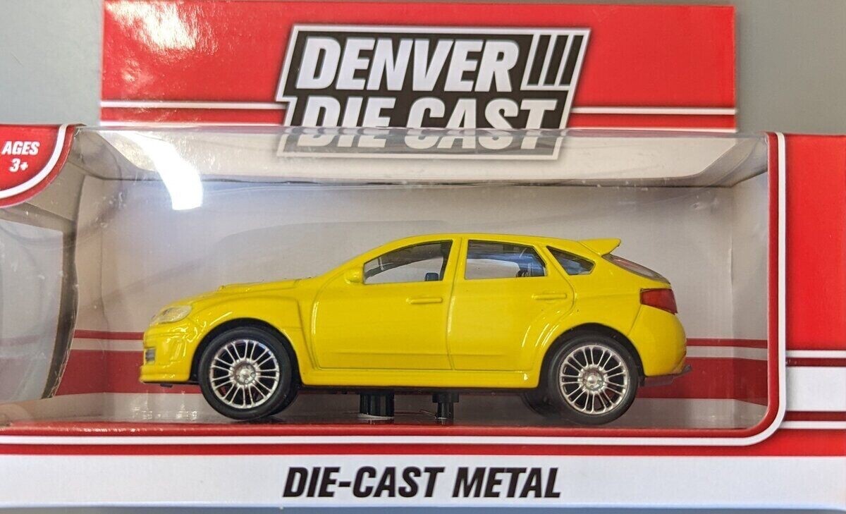 1:46 Denver Die Cast-Menards 2011-2015 Subaru Impreza WRX Yellow – 4 Door Sedan