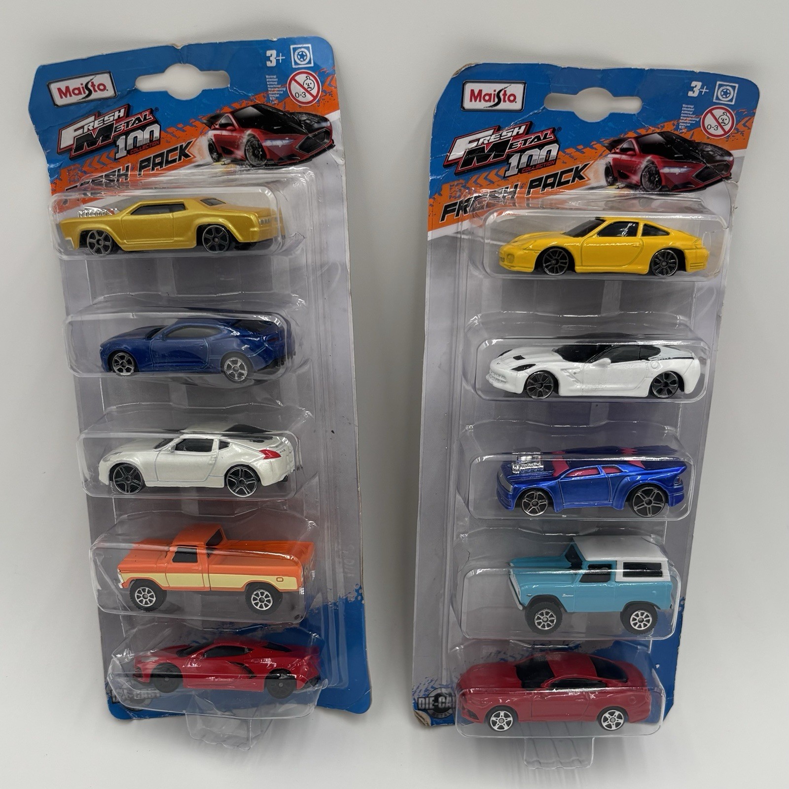 Set Of 2 Five Packs- Maisto Fresh Metal 100 Collection