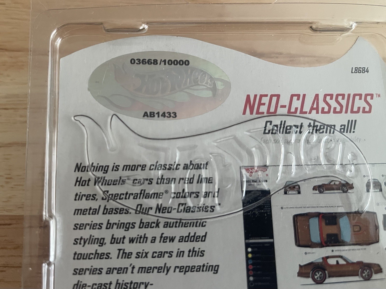 Hot Wheels Neo Classics #2 of 6 In Series 7, Hot Bird #3668/10,000, In Case