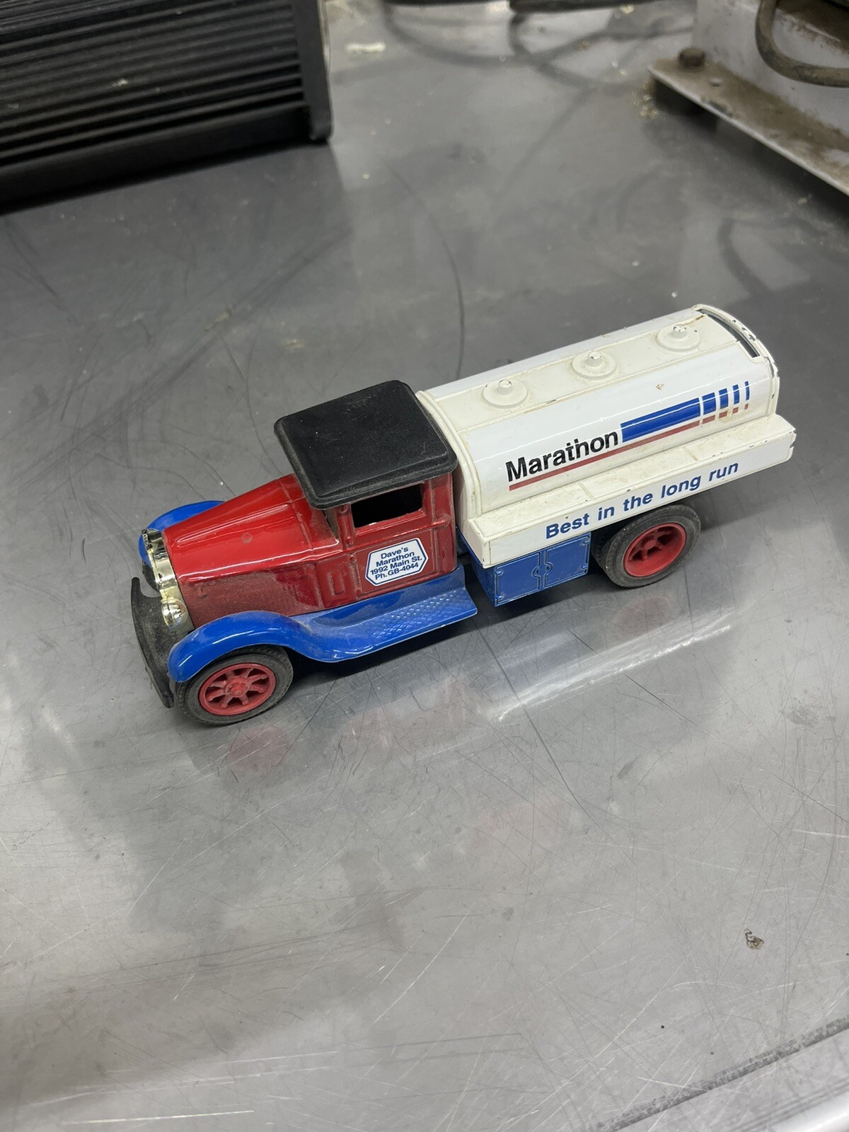 1/25 Marathon Fuel Truck Bank Diecast Metal Joseph Ertl Signed Scale Models