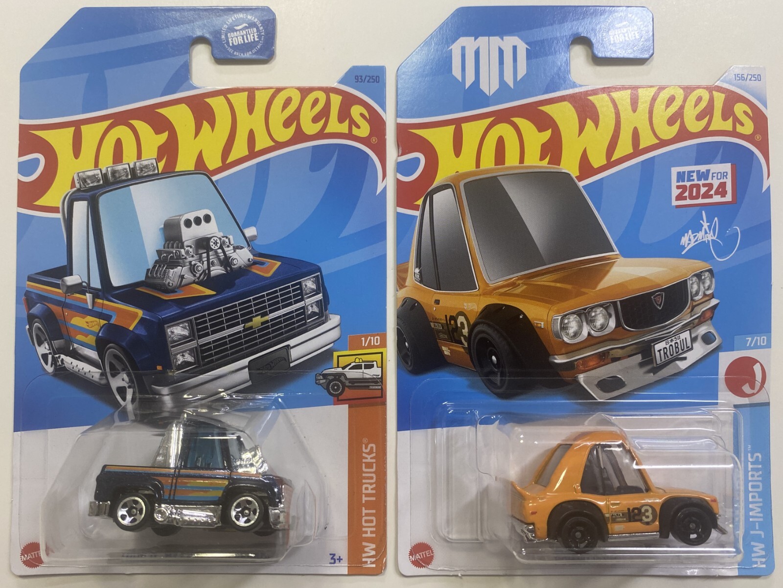 Hot Wheels 1983 Toon’d Chevy Silverado~ Mazda RX-3 HW Hot Trucks (Lot of 2)