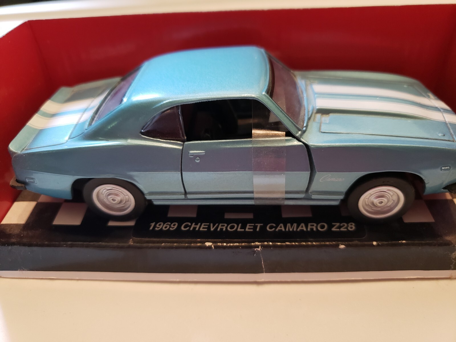 New Ray City Cruiser Chevy Camaro Z28 Light Blue White Stripes 1:32