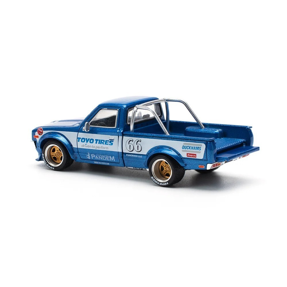 Pop Race 1:64 Pandem Datsun 620 Pickup Truck #66 Blue Metallic PR640217